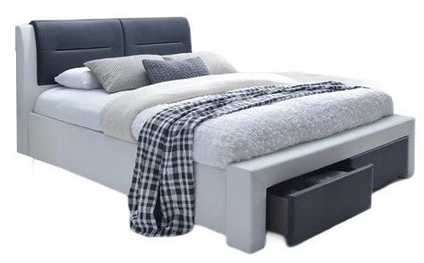 Double Bed Cassandra S 1 | size: Length: 225cm, Width: 172cm, Height: 99cm | color: White/Black | image: 1 | variant: 1010959