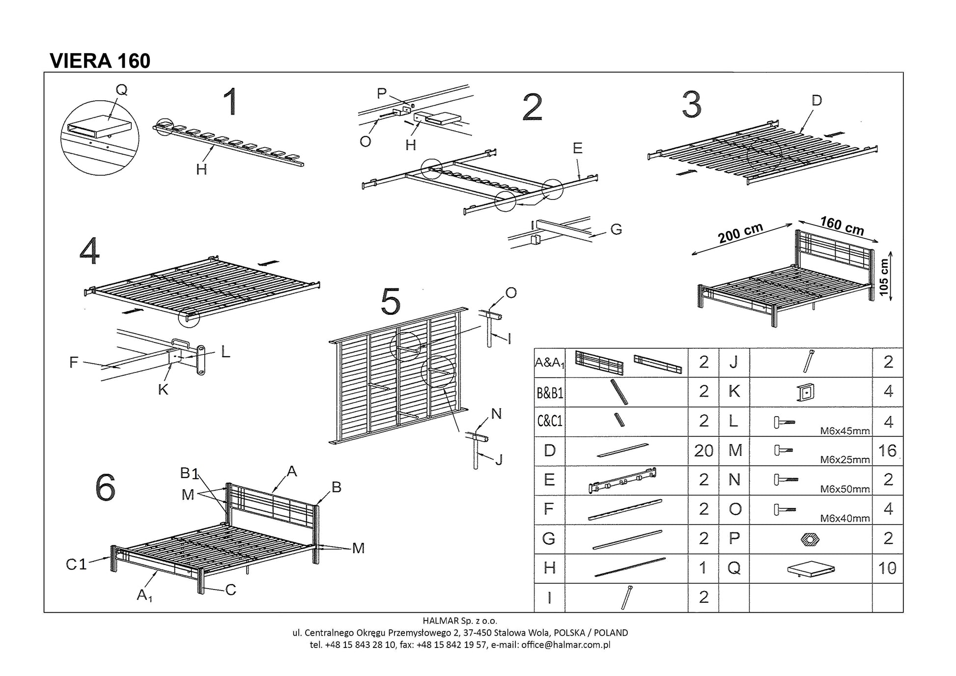 Double Bed East Avellino | size: Length: 206cm, Width: 166cm, Height: 106cm | color: Black/cherry wood | image: 3 | variant: 1006665