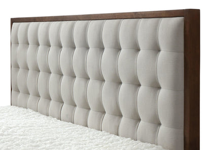 Double Bed East Fermo | size: Length: 209cm, Width: 166cm, Height: 106cm | color: Beige/Walnut | image: 4 | variant: 1006682