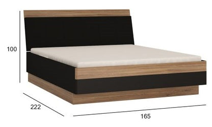 Double Bed East Linkoping | size: Length: 222cm, Width: 165cm, Height: 100cm | color: Brown/Black | image: 4 | variant: 1005816