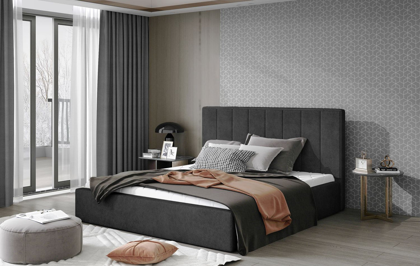 Double Bed East Oldham 1 | size: Length: 223cm, Width: 180cm, Height: 93cm | color: Dora | image: 1 | variant: 1010655