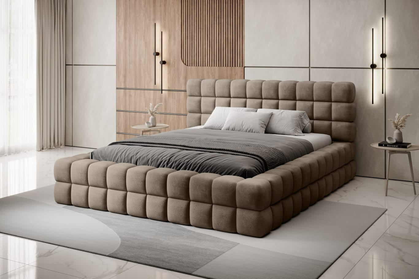 Double Bed East Petersburg | size: Length: 225cm, Width: 184cm, Height: 104cm | color: Amore | image: 1 | variant: 1011040