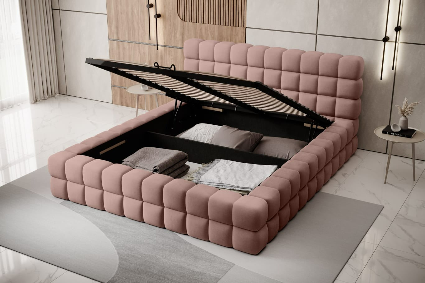 Double Bed East Petersburg | size: Length: 225cm, Width: 184cm, Height: 104cm | color: Touch | image: 2 | variant: 1011046