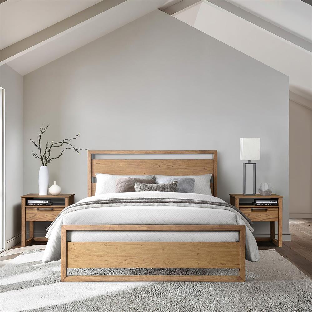 Double Bed East San Sebastian | size: Length: 209.5cm, Width: 166cm, Height: 120.5cm | color: Oak | image: 2 | variant: 1006277