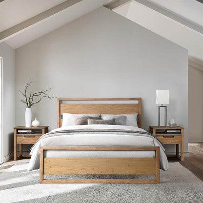 Double Bed East San Sebastian | size: Length: 209.5cm, Width: 166cm, Height: 120.5cm | color: Oak | image: 2 | variant: 1006277