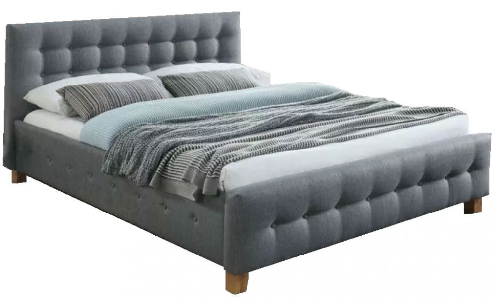 Double Bed East Sevenoaks | size: Length: 216cm, Width: 168cm, Height: 94cm | color: Gray | image: 1 | variant: 1007606