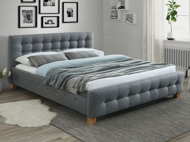 Double Bed East Sevenoaks | size: Length: 216cm, Width: 168cm, Height: 94cm | color: Gray | image: 2 | variant: 1007606