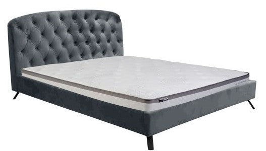 Double Bed East Treorchy | size: Length: 221cm, Width: 172cm, Height: 102cm | color: Gray | image: 1 | variant: 1005854