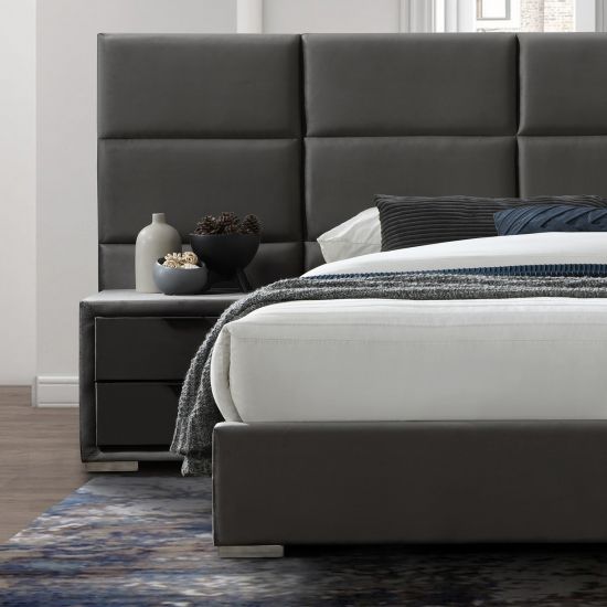 Double Bed East Walton | size: Length: 214cm, Width: 267cm, Height: 105.5cm | color: Gray | image: 2 | variant: 1005201