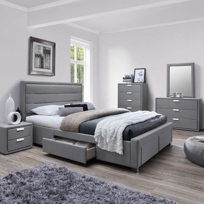Double Bed East Woodstock | size: Length: 220.5cm, Width: 165cm, Height: 110cm | color: Gray | image: 1 | variant: 1005006