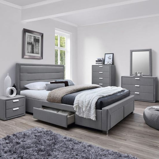 Double Bed East Woodstock | size: Length: 220.5cm, Width: 165cm, Height: 110cm | color: Gray | image: 1 | variant: 1005006