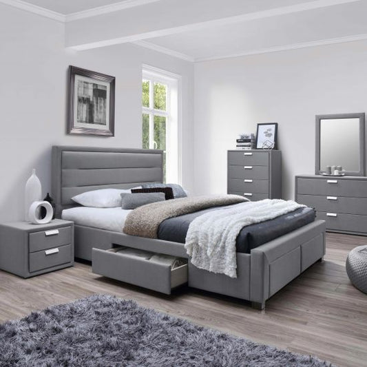 Double Bed East Woodstock | size: Length: 220.5cm, Width: 165cm, Height: 110cm | color: Gray | image: 1 | variant: 1005393