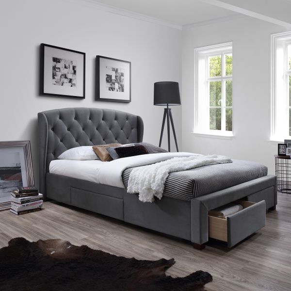 Double Bed East Wycombe | size: Length: 219cm, Width: 171cm, Height: 111cm | color: Gray | image: 1 | variant: 1005506