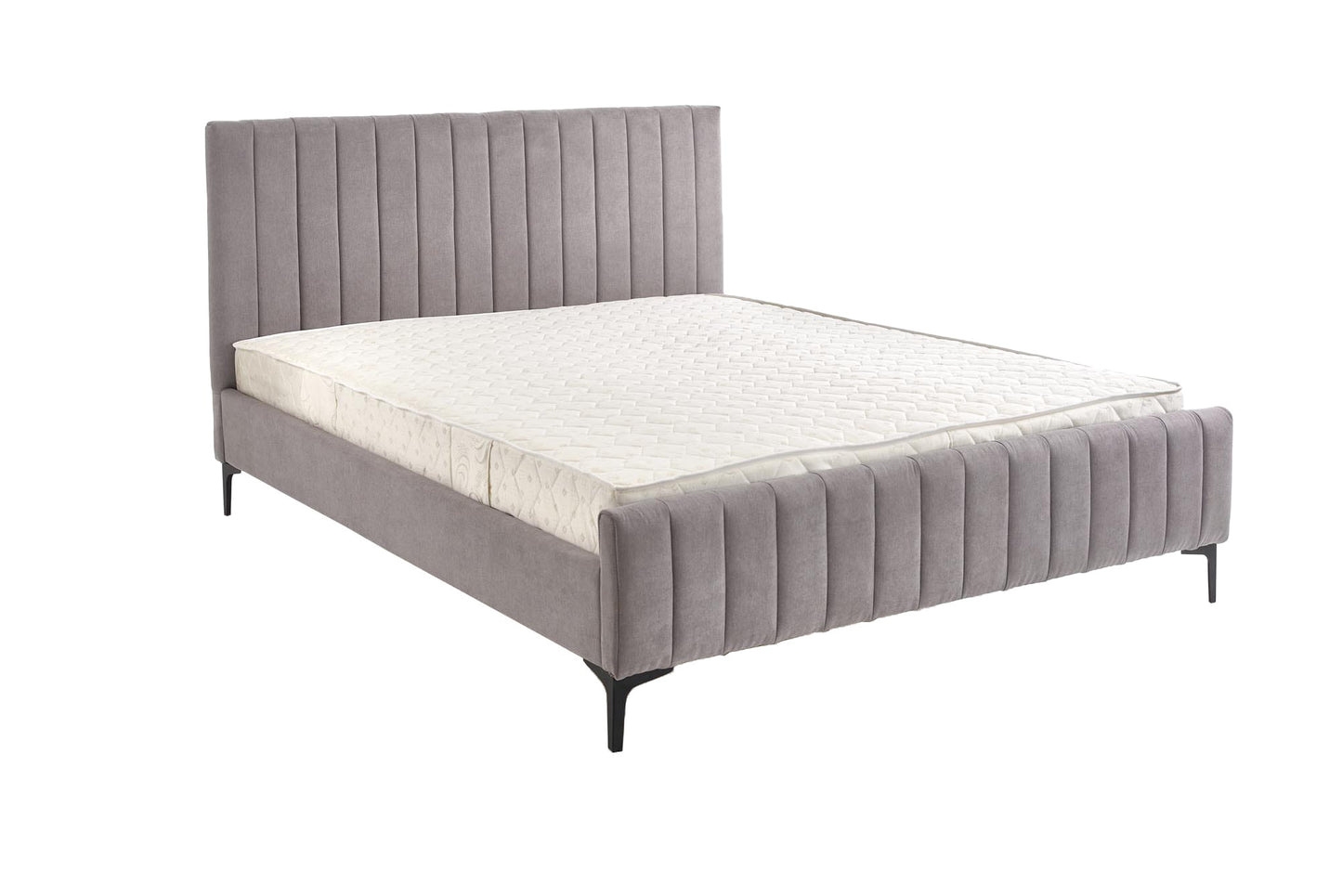 Double Bed Francesca | size: Length: 217cm, Width: 160cm, Height: 110cm | color: Gray | image: 0 | variant: 1016811
