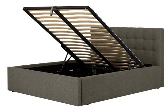 Double Bed Gothenburg | size: Length: 221cm, Width: 176cm, Height: 110cm | color: Beige | image: 3 | variant: 1005806