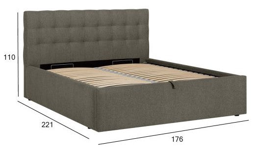 Double Bed Gothenburg | size: Length: 221cm, Width: 176cm, Height: 110cm | color: Beige | image: 4 | variant: 1005806