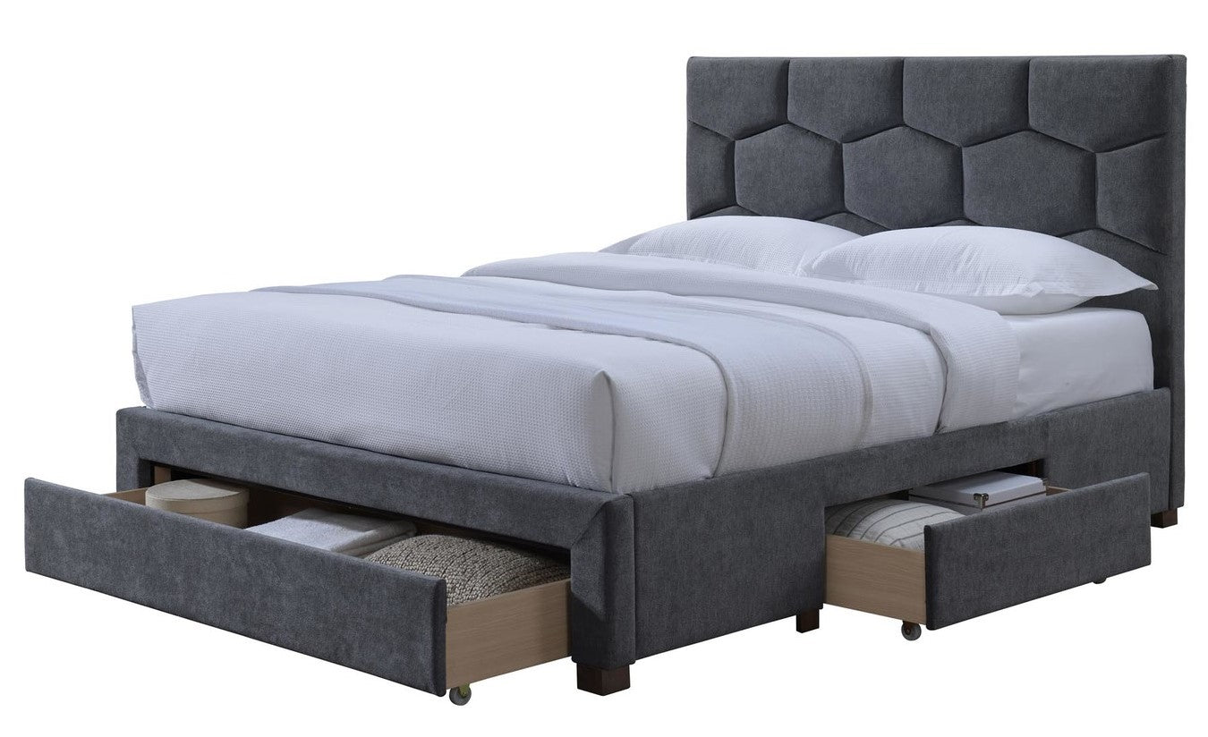 Double Bed Harriet | size: Length: 215cm, Width: 165cm, Height: 112cm | color: Gray | image: 0 | variant: 1014074