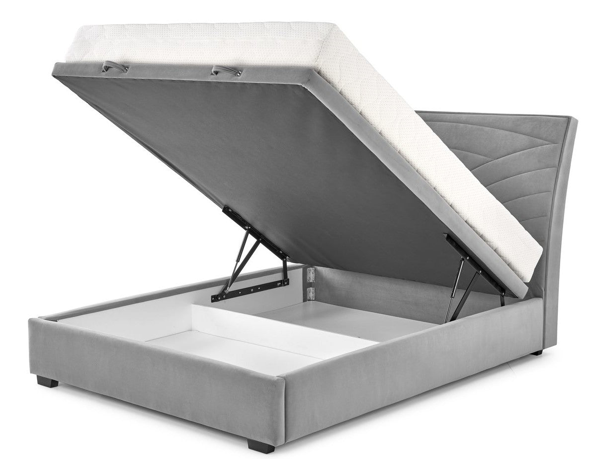 Double Bed Lagos | size: Length: 230cm, Width: 163cm, Height: 124cm | color: Gray | image: 3 | variant: 1003358