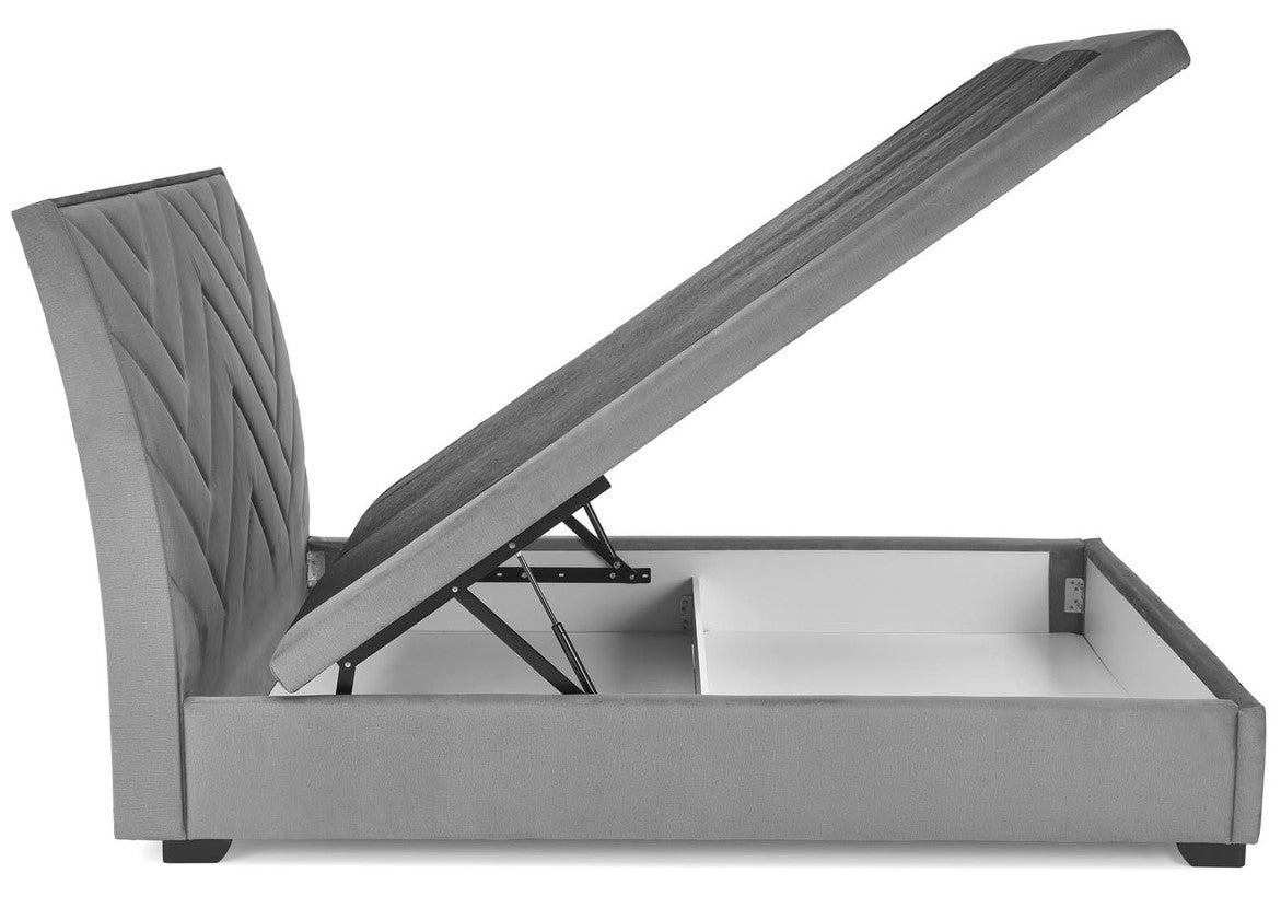 Double Bed Lagos | size: Length: 230cm, Width: 163cm, Height: 124cm | color: Gray | image: 7 | variant: 1003358