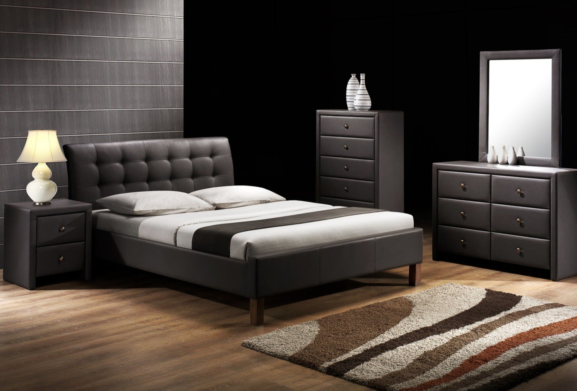 Double Bed Melbourne | size: Length: 216cm, Width: 163cm, Height: 96cm | color: Black | image: 2 | variant: 1003392