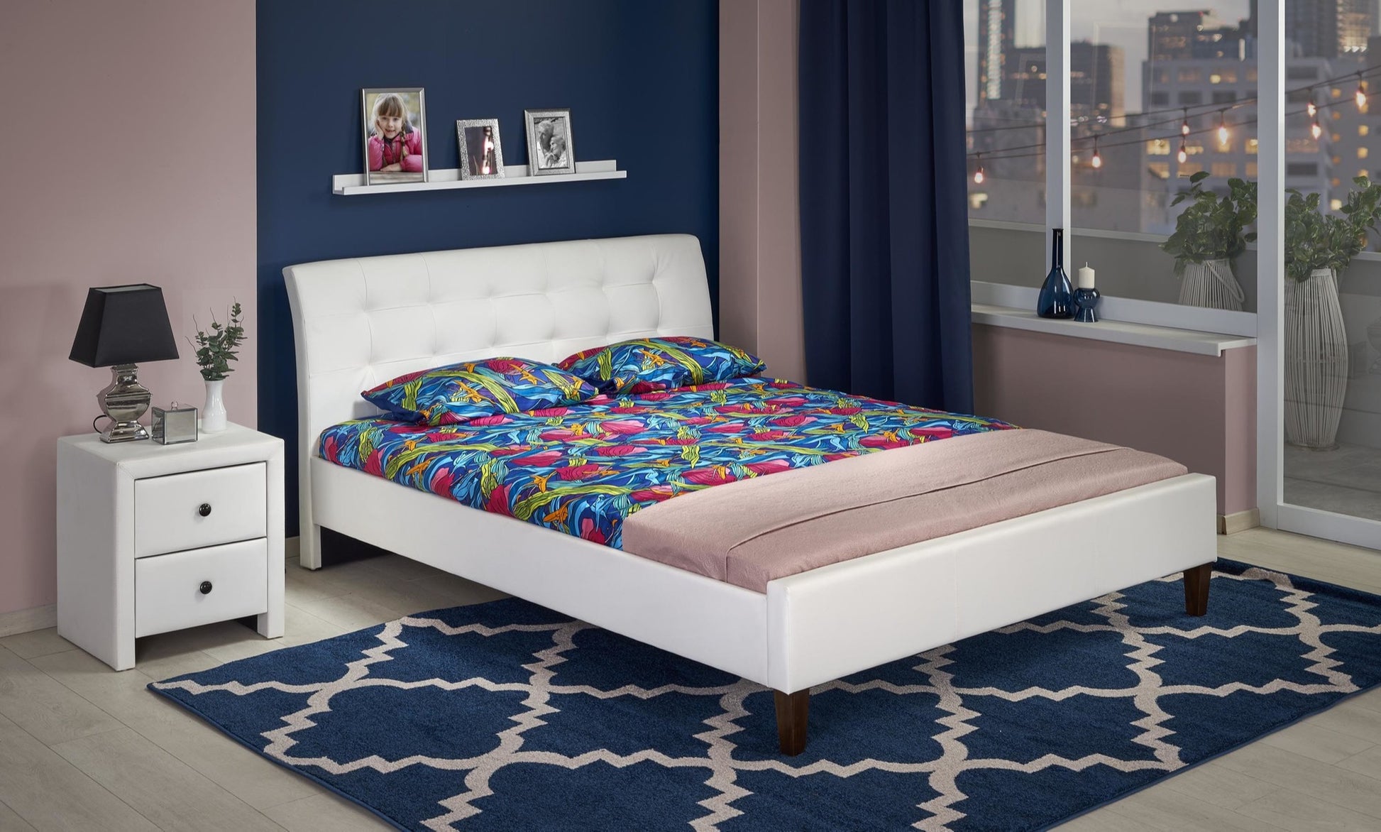 Double Bed Melbourne | size: Length: 216cm, Width: 163cm, Height: 96cm | color: White | image: 7 | variant: 1003393