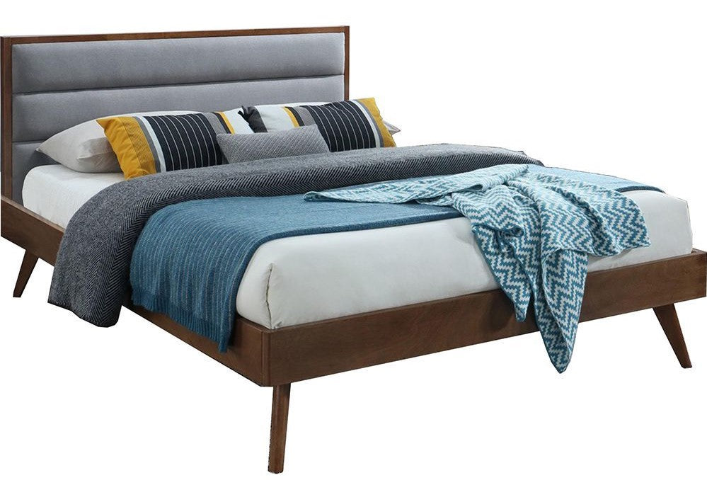 Double Bed Orlando | size: Length: 209cm, Width: 166cm, Height: 106cm | color: Grey/Walnut | image: 1 | variant: 1010965
