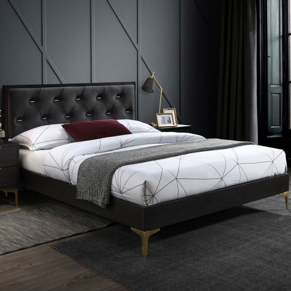 Double Bed Poem 1 | size: Length: 208cm, Width: 164.5cm, Height: 100cm | color: Gray | image: 1 | variant: 1012620
