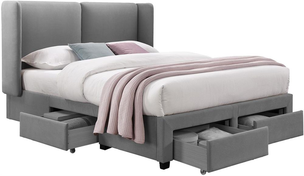 Double Bed Stockholm | size: Length: 218cm, Width: 175cm, Height: 114cm | color: Gray | image: 2 | variant: 1001765