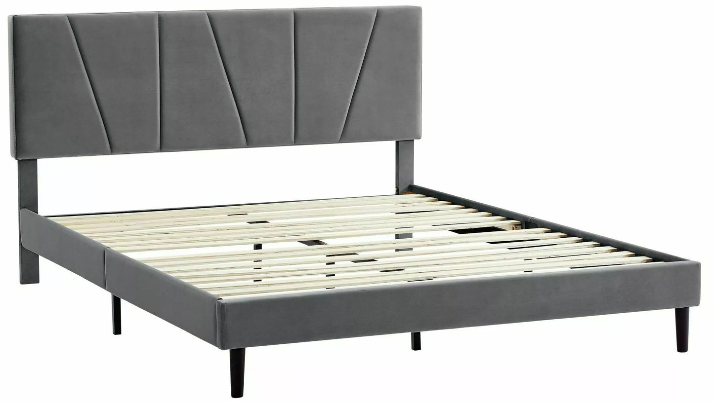 Double Bed Uckfield | size: Length: 214cm, Width: 171cm, Height: 102cm | color: Gray | image: 0 | variant: 1004558