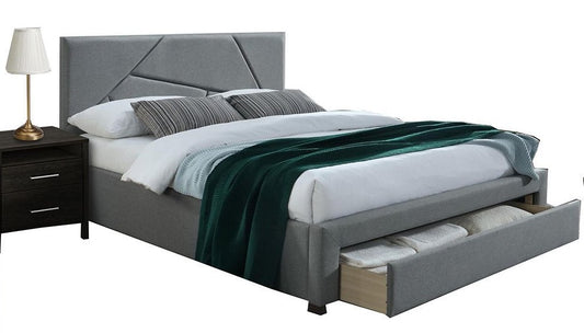 Double Bed Valery | size: Length: 214cm, Width: 165cm, Height: 102cm | color: Gray | image: 1 | variant: 1010966
