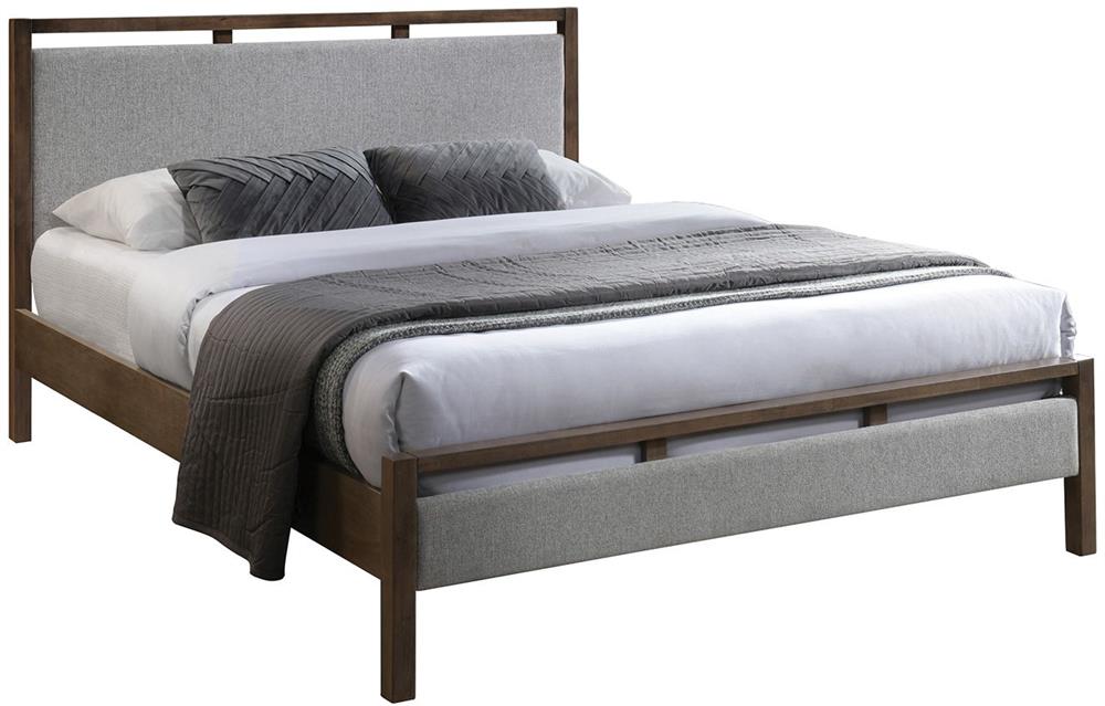 Double Bed Voksi 3 | size: Length: 209cm, Width: 169cm, Height: 100.5cm | color: Brown/Grey | image: 1 | variant: 1017605