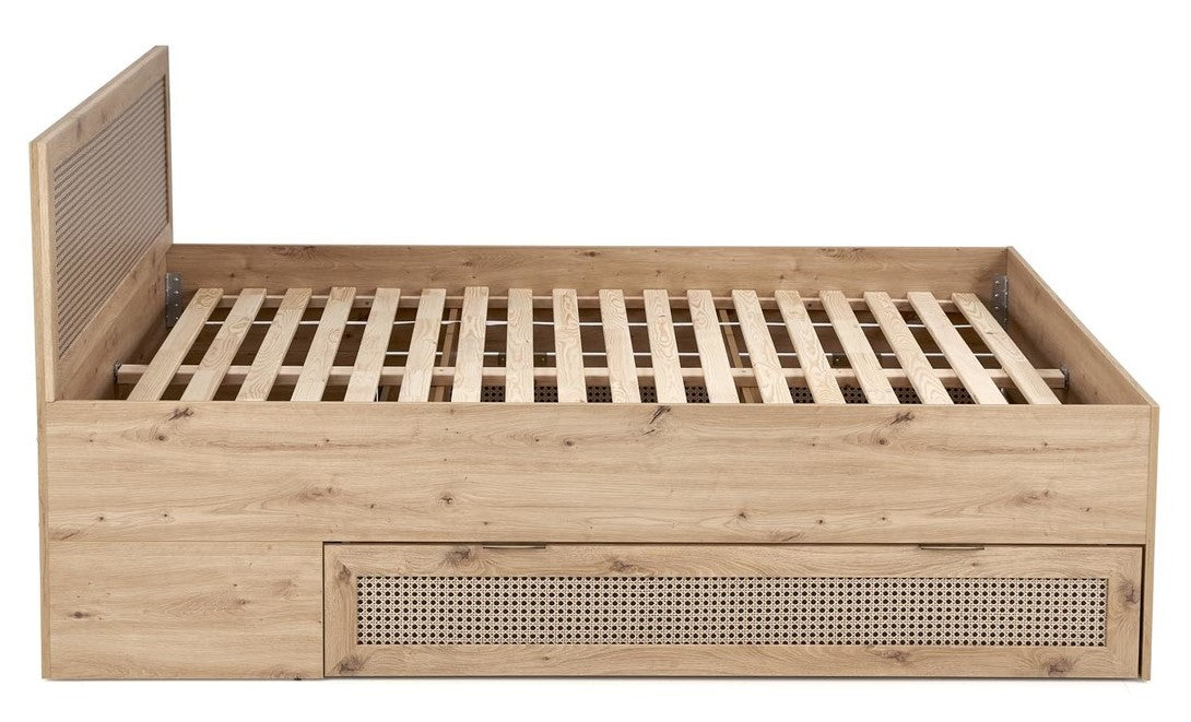 Double Bed West Brecon | size: Length: 205cm, Width: 165cm, Height: 100cm | color: Black/Oak | image: 4 | variant: 1007418
