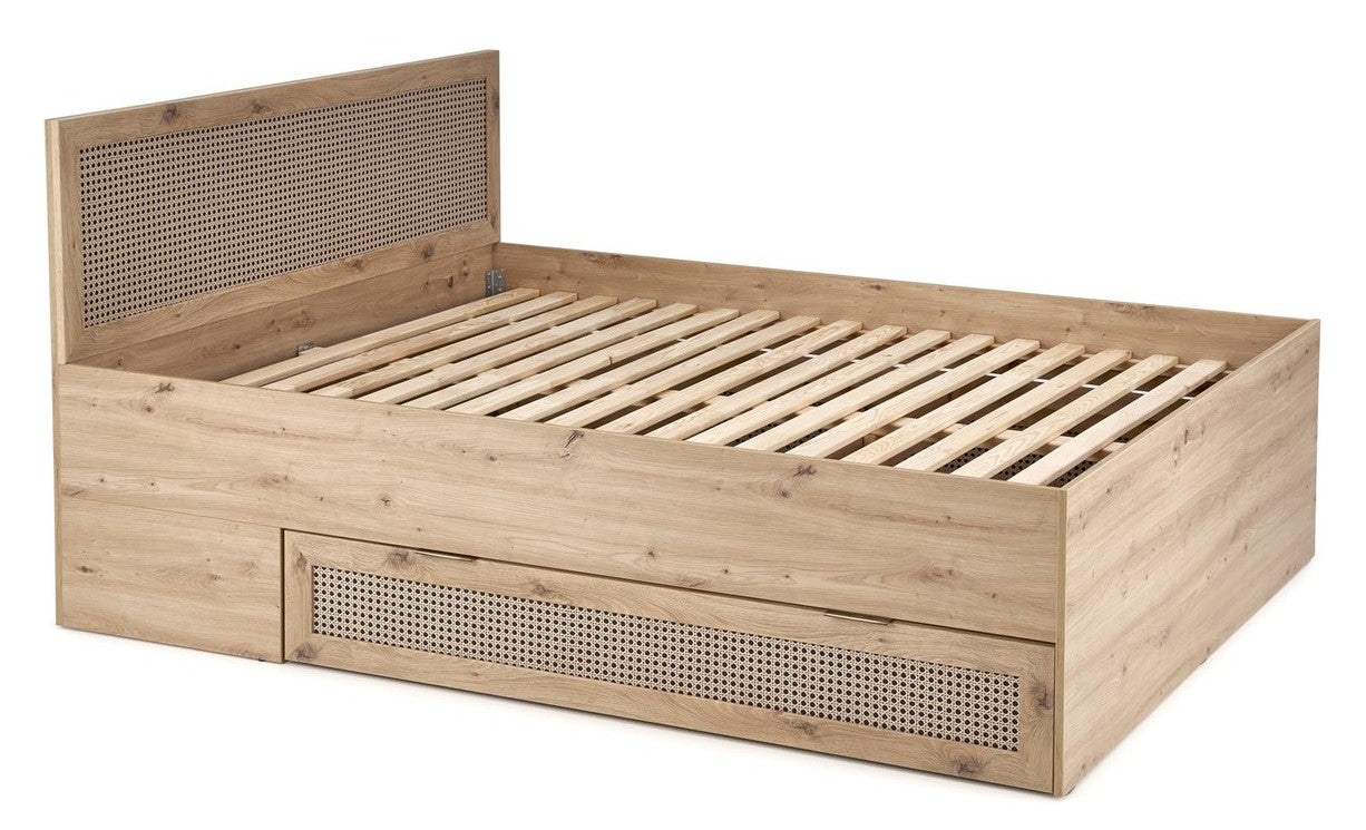 Double Bed West Brecon | size: Length: 205cm, Width: 165cm, Height: 100cm | color: Black/Oak | image: 5 | variant: 1007418
