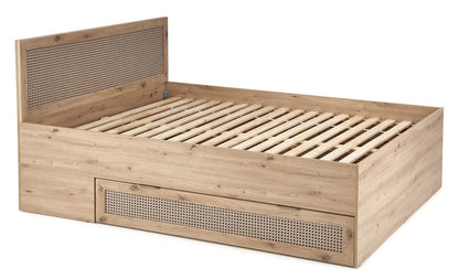 Double Bed West Brecon | size: Length: 205cm, Width: 165cm, Height: 100cm | color: Black/Oak | image: 5 | variant: 1007418