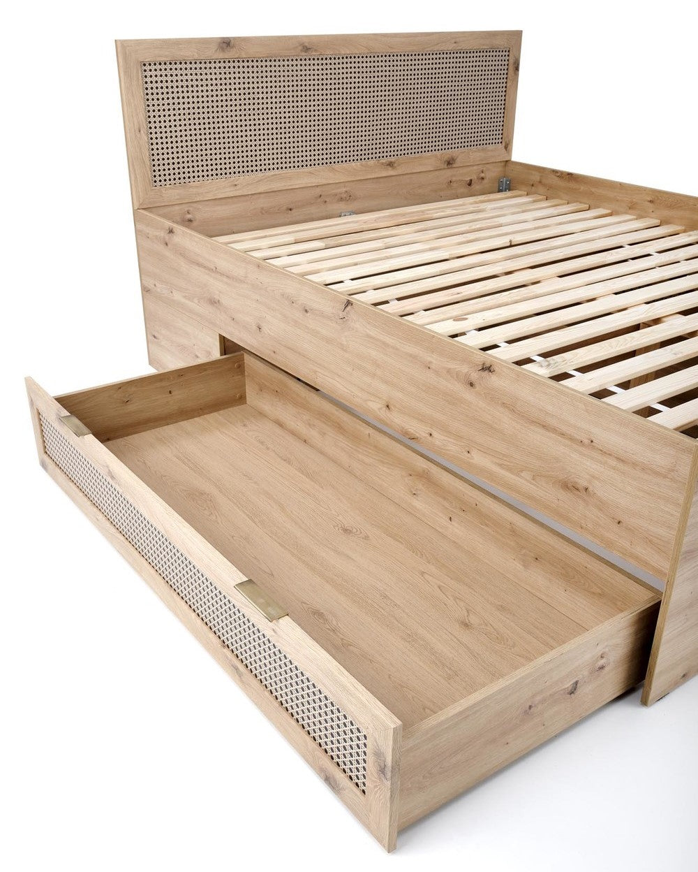 Double Bed West Brecon | size: Length: 205cm, Width: 165cm, Height: 100cm | color: Black/Oak | image: 6 | variant: 1007418