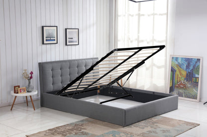 Double Bed West Leicester | size: Length: 217cm, Width: 171cm, Height: 100cm | color: Gray | image: 2 | variant: 1007275