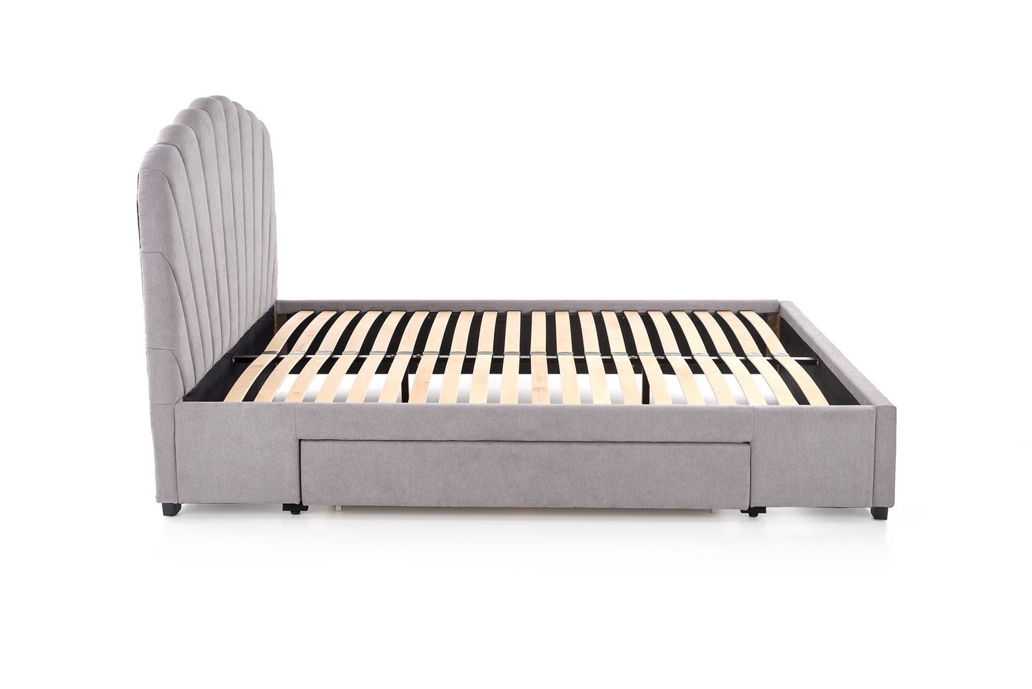 Double Bed West Stavanger | size: Length: 214cm, Width: 160cm, Height: 120cm | color: Gray | image: 2 | variant: 1007469