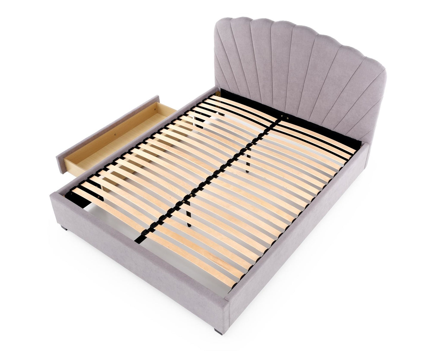 Double Bed West Stavanger | size: Length: 214cm, Width: 160cm, Height: 120cm | color: Gray | image: 4 | variant: 1007469