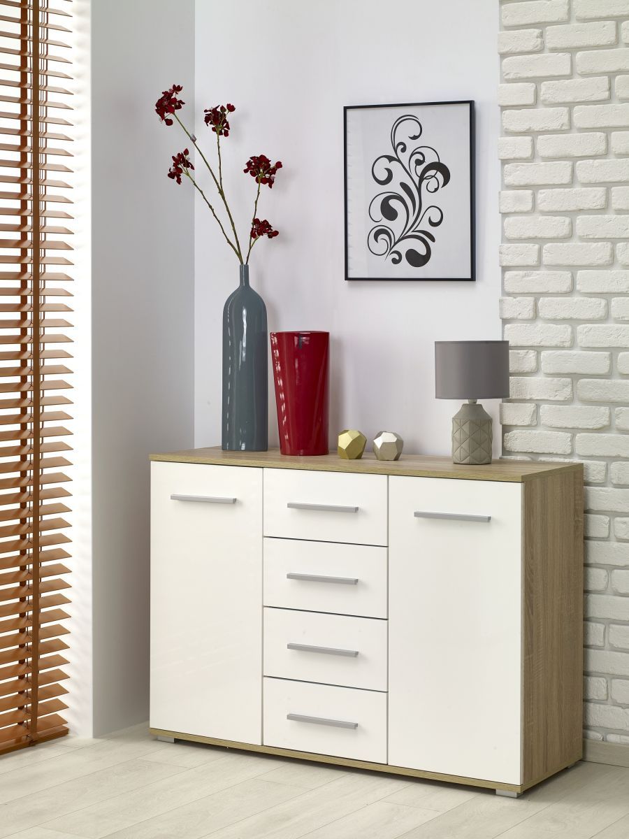 Dresser Copenhagen | size: Width: 116cm, Height: 82cm, Depth: 40cm | color: White/Oak | image: 2 | variant: 1001987