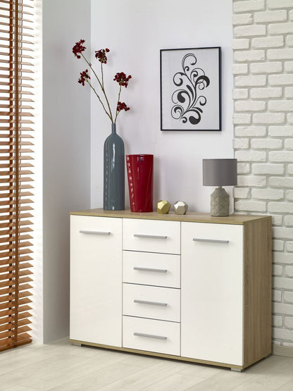 Dresser Copenhagen | size: Width: 116cm, Height: 82cm, Depth: 40cm | color: White/Oak | image: 2 | variant: 1001987