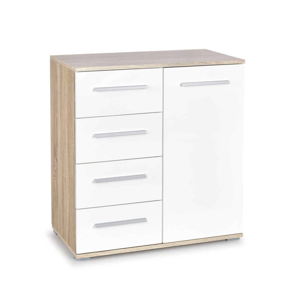 Dresser Copenhagen | size: Width: 77cm, Height: 82cm, Depth: 40cm | color: White/Oak | image: 1 | variant: 1001978
