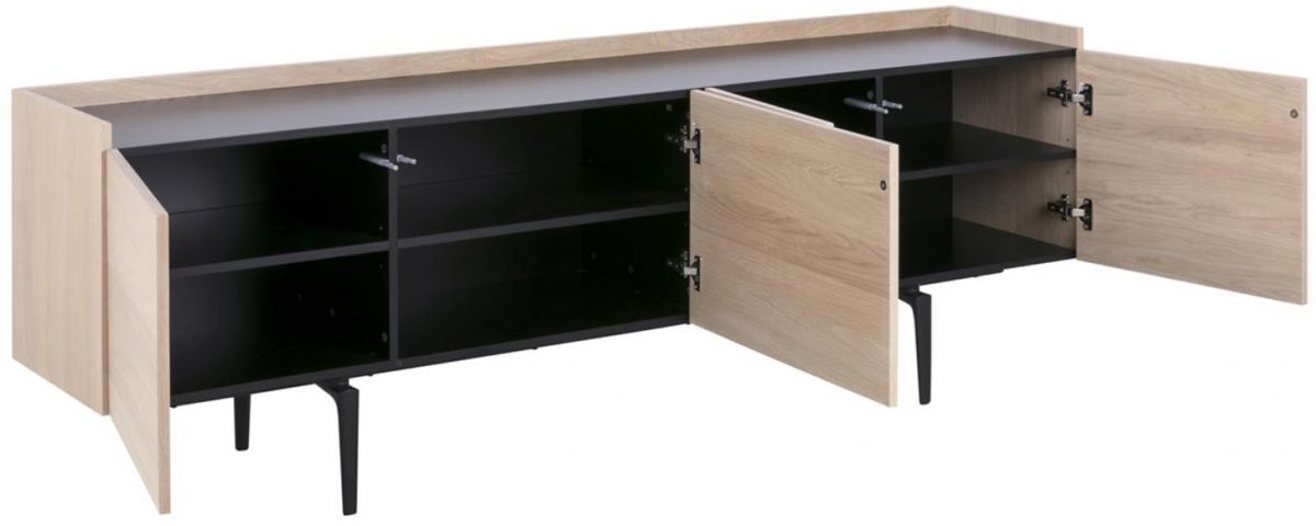 Dresser East Genoa | size: Length: 42.4cm, Width: 200cm, Height: 67cm | color: Black/Oak | image: 3 | variant: 1005704