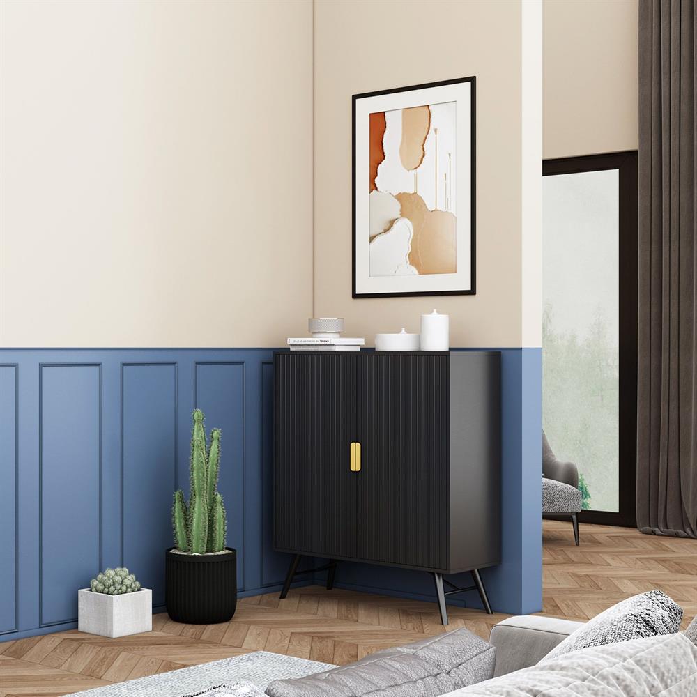 Dresser East Vatican | size: Length: 40cm, Width: 100cm, Height: 115cm | color: Black | image: 9 | variant: 1006332