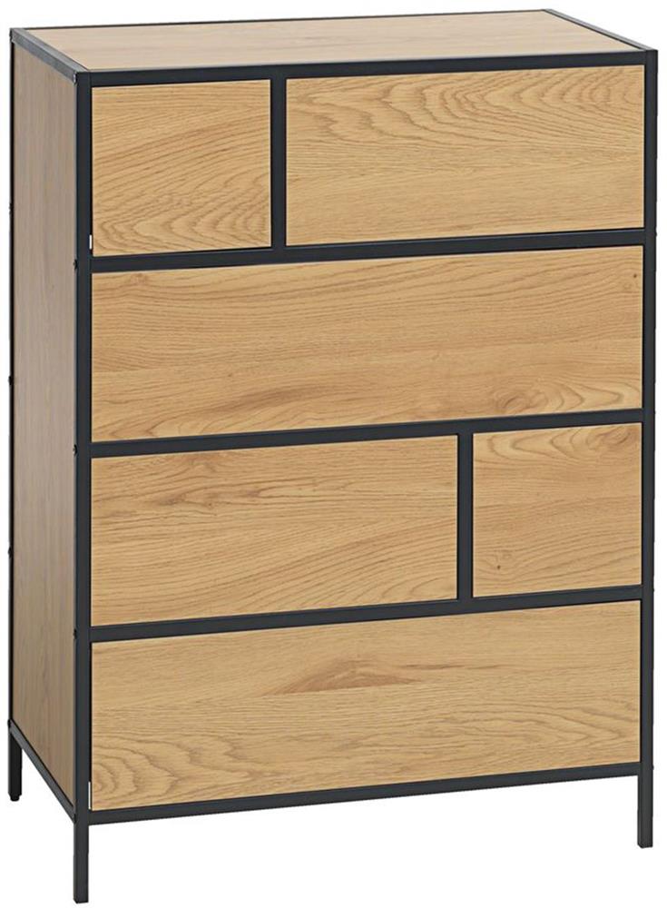 Dresser Hedvig 1 | size: Length: 40cm, Width: 70cm, Height: 95cm | color: Black/Oak | image: 1 | variant: 1016702