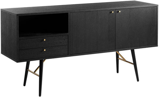 Dresser Luxembourg | size: Width: 150cm, Height: 80cm, Depth: 40cm | color: Black | image: 1 | variant: 1012045