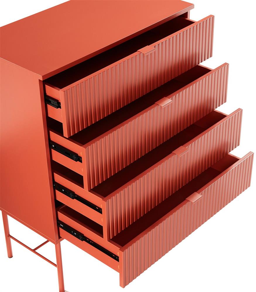 Dresser Milton | size: Length: 40cm, Width: 79cm, Height: 100cm | color: Red | image: 5 | variant: 1000458
