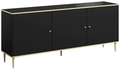 Dresser West Chertsey | size: Length: 40cm, Width: 180cm, Height: 75.5cm | color: Black/Gold | image: 0 | variant: 1007227
