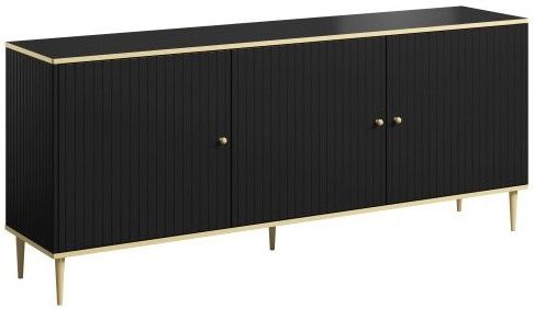 Dresser West Chertsey | size: Length: 40cm, Width: 180cm, Height: 75.5cm | color: Black/Gold | image: 0 | variant: 1007227