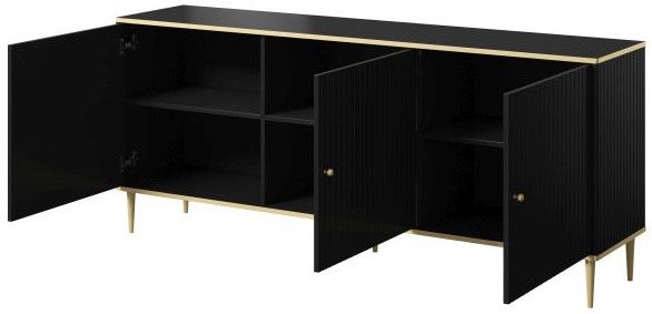 Dresser West Chertsey | size: Length: 40cm, Width: 180cm, Height: 75.5cm | color: Black/Gold | image: 1 | variant: 1007227