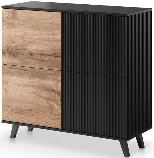 Dresser West Goring | size: Width: 100cm, Height: 95cm, Depth: 40cm | color: Black/Oak | image: 1 | variant: 1007200